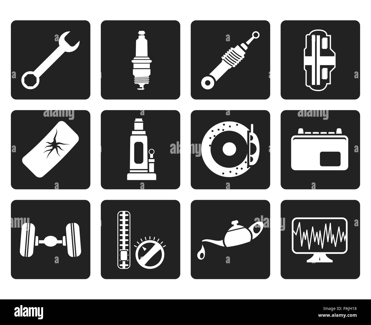 Black car les pièces et services icons - Vector Icon Set 1 Illustration de Vecteur