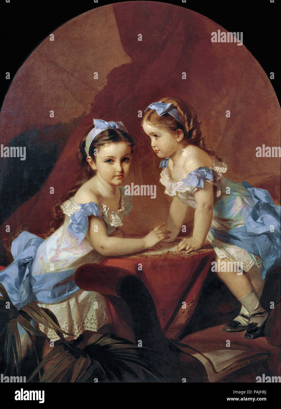 Ivan Makarov Kozmic - Portrait de Lizy et Natasha Arapova Banque D'Images