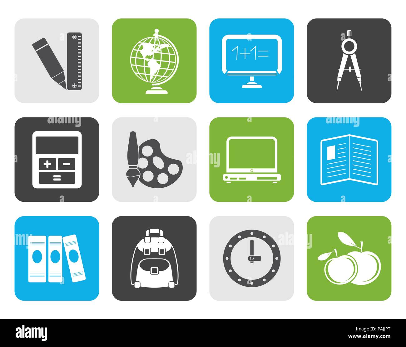 Télévision l'école et l'éducation icônes - vector icon set Illustration de Vecteur