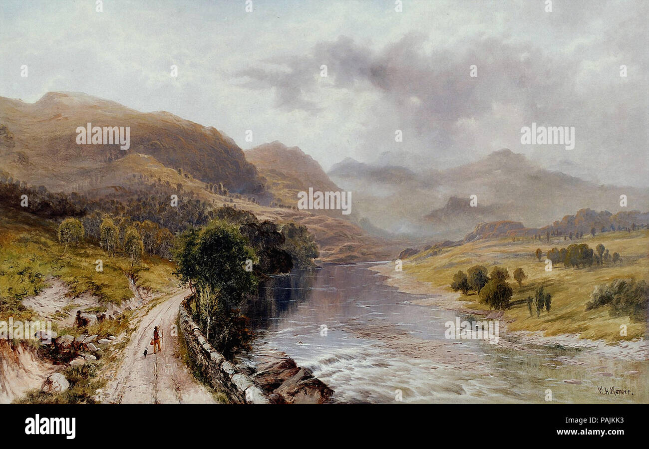 - William Henry mander un Welsh River Valley Banque D'Images