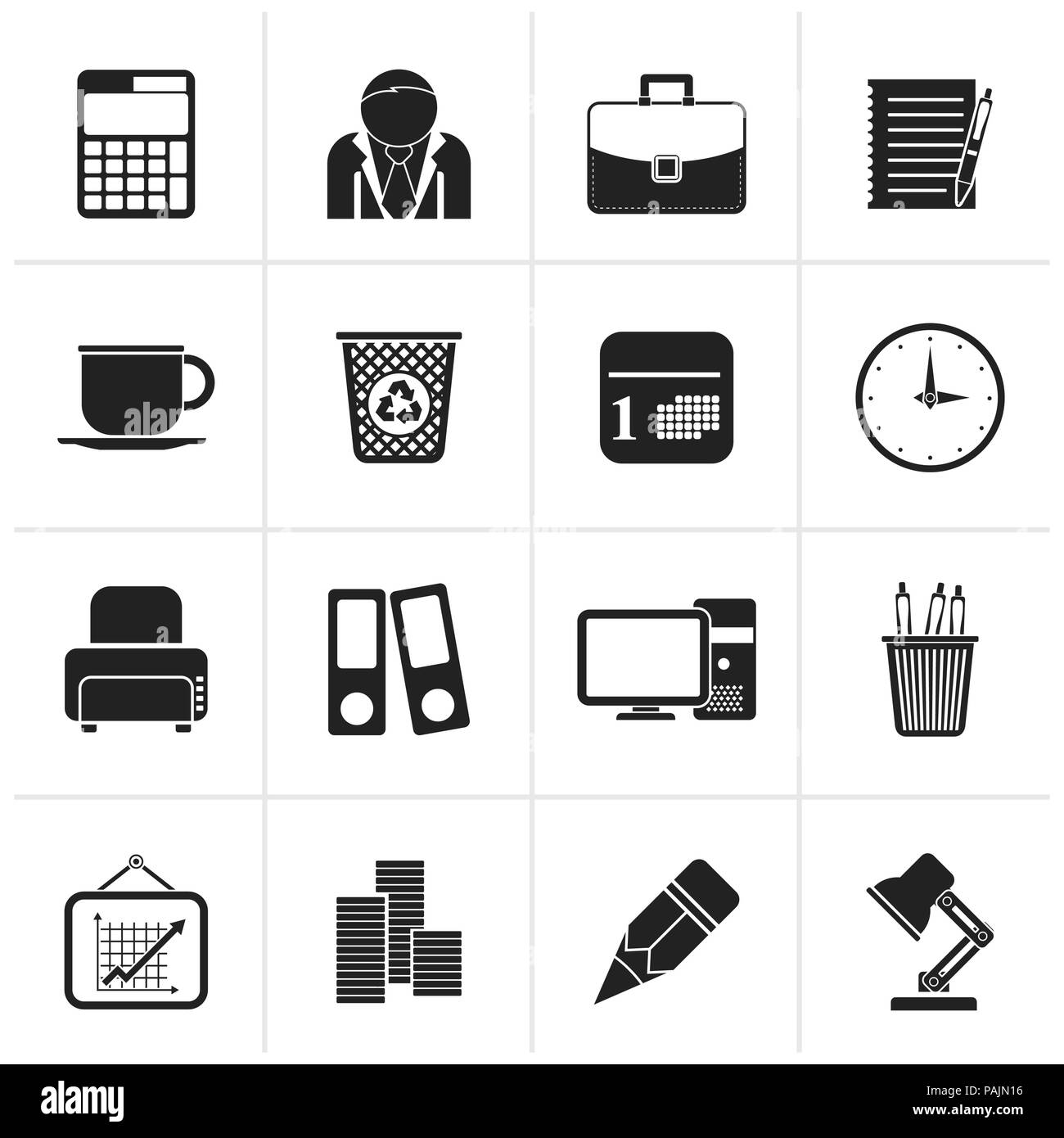 Black Business et office icons - vector icon set Illustration de Vecteur