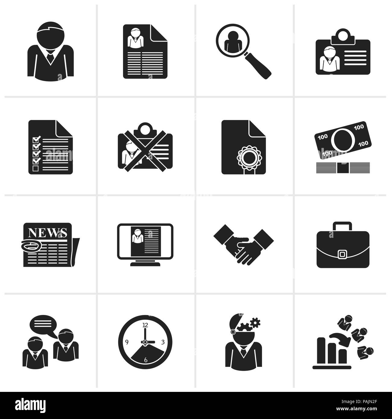 L'emploi et l'emploi d'icônes noires - vector icon set Illustration de Vecteur