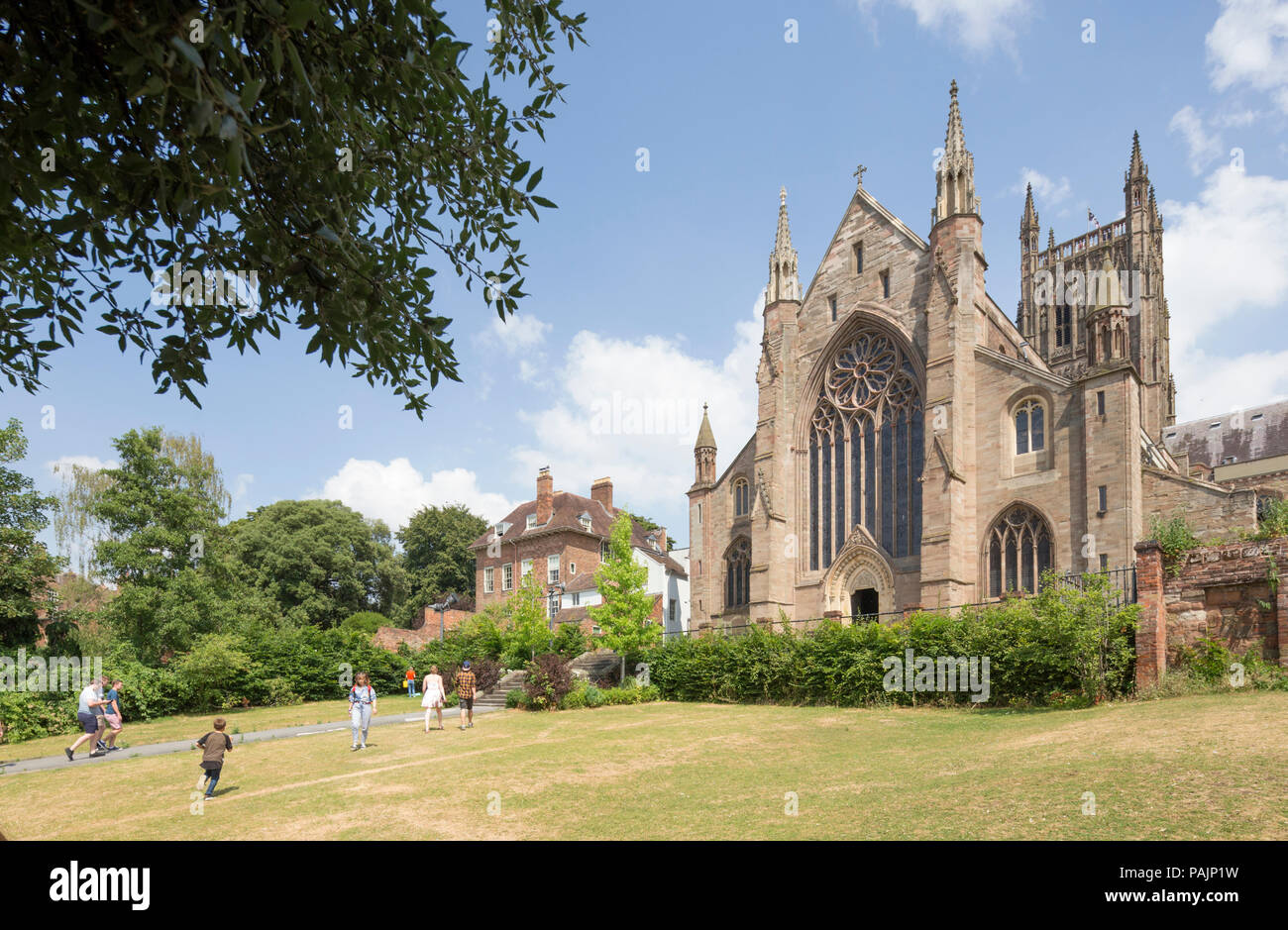 La Cathédrale de Worcester, Worcester, Worcestershire, Angleterre, RU Banque D'Images