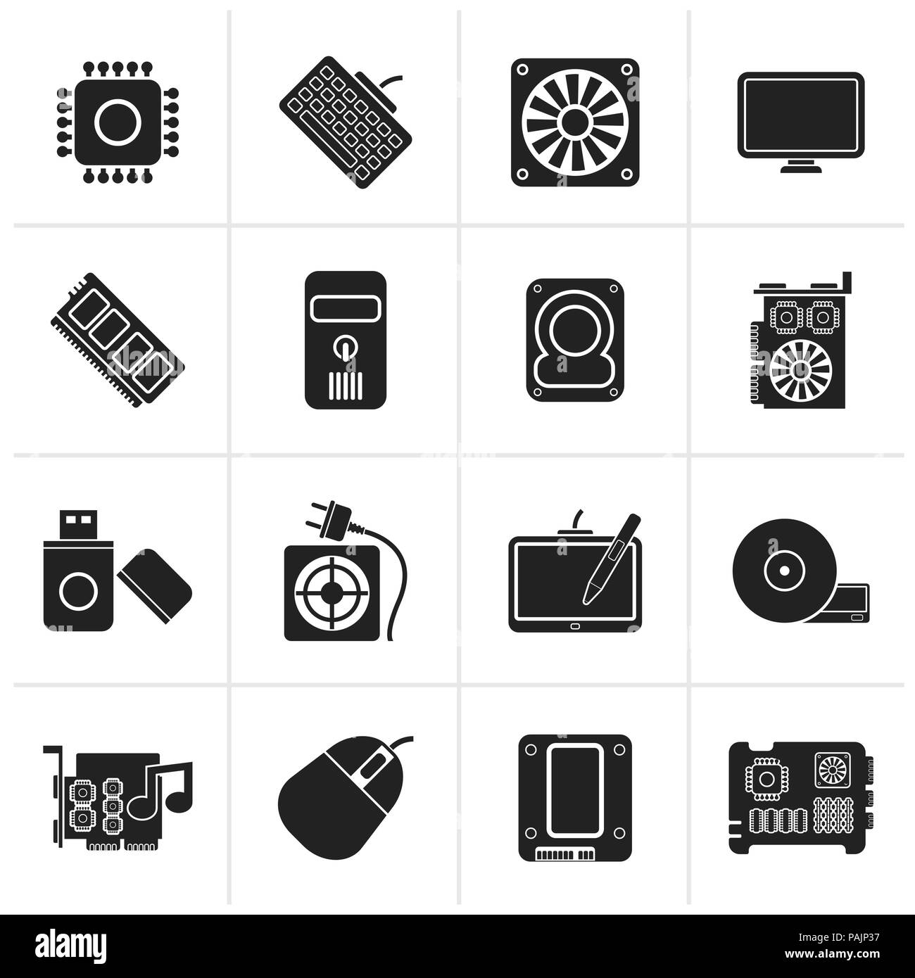 Icônes d'ordinateur noir - vector icon set Illustration de Vecteur