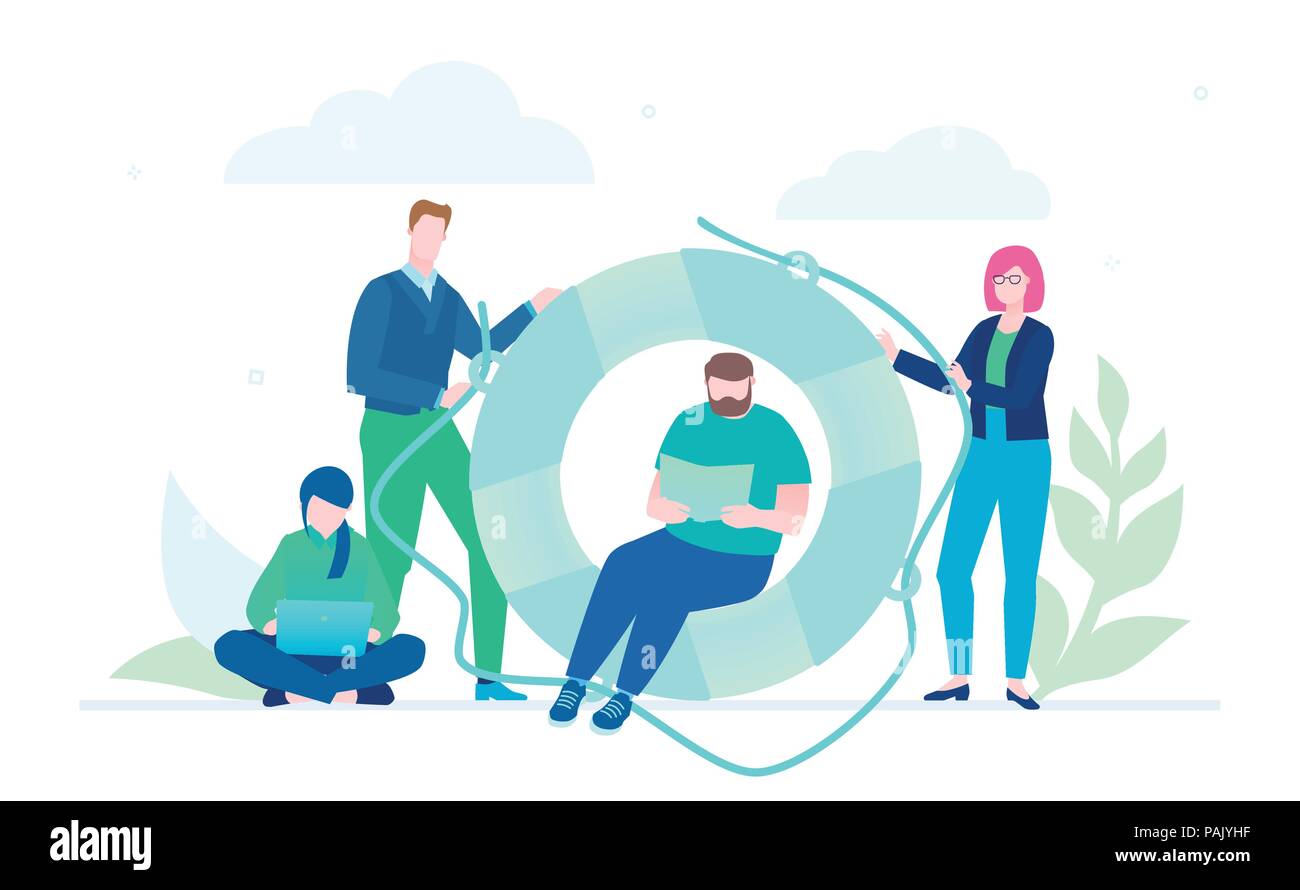 La coopération d'affaires - télévision style design illustration Illustration de Vecteur