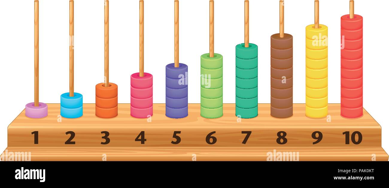 1 à 10 couleurs illustration abacus Illustration de Vecteur