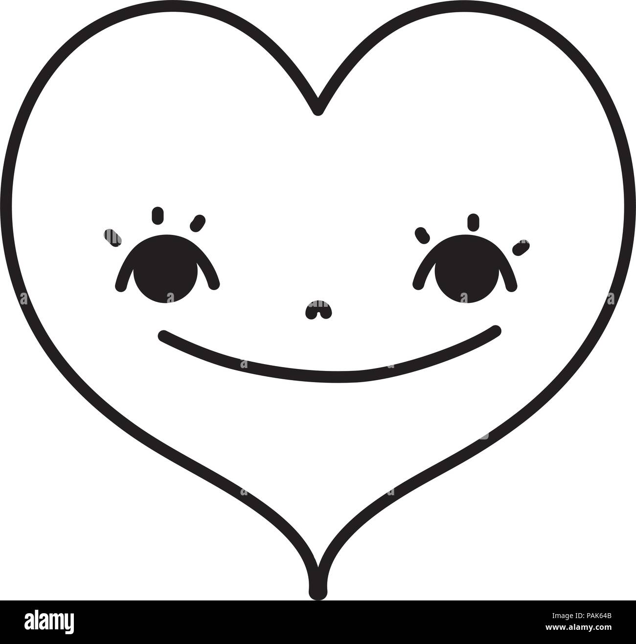 Sourire Kawaii Ligne Coeur Love Image Vectorielle Stock Alamy Sourire Kawaii Ligne Coeur Love Image Vectorielle Stock Alamy