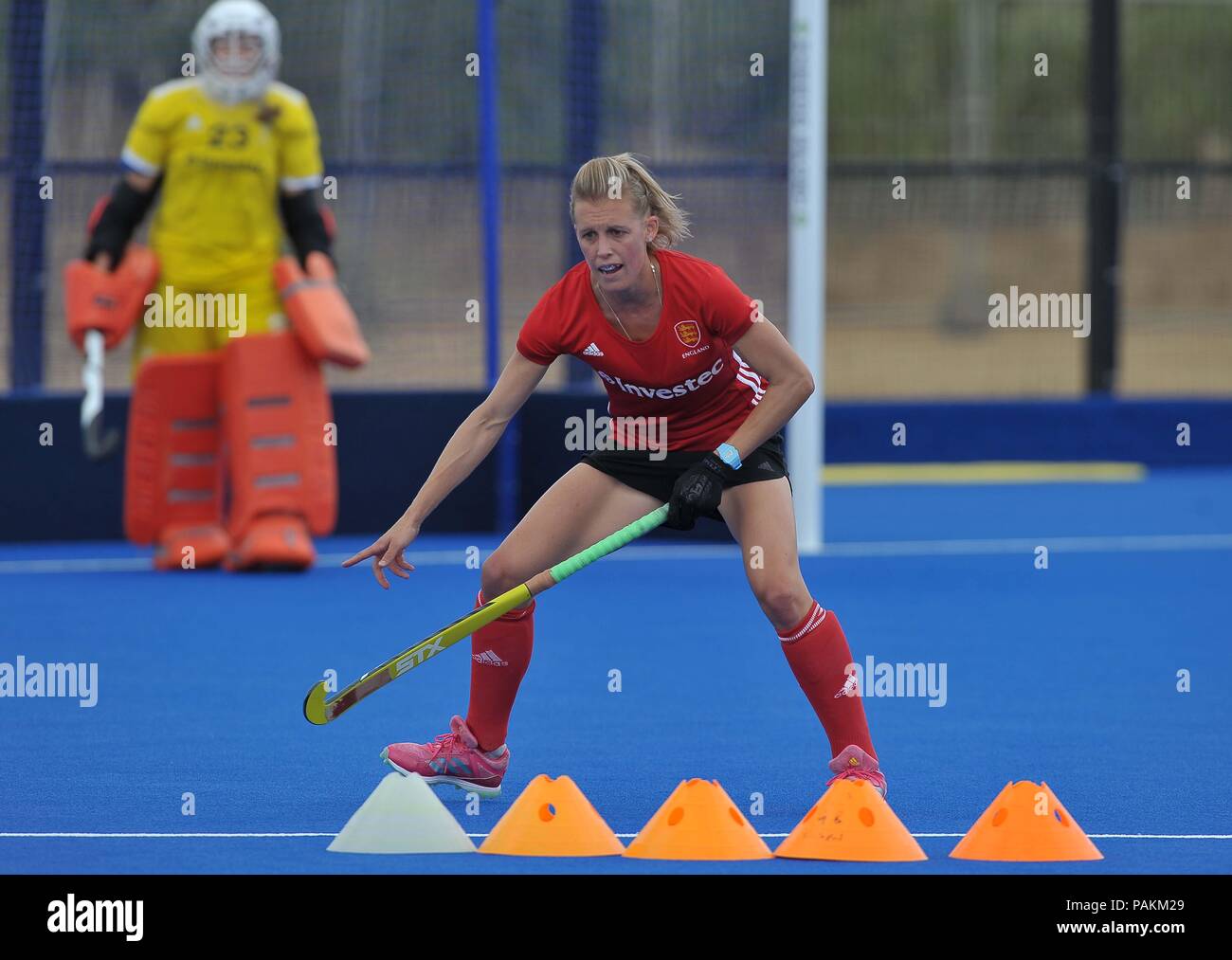 Londres, Royaume-Uni. 24 juillet, 2018. Alex Danson (FRA, le capitaine). Session de formation de l'Angleterre. Womens Hockey World Cup 2018. Lee Valley hockey centre. Queen Elizabeth Olympic Park. Stratford. Londres. UK. 24/07/2018. Credit : Sport en images/Alamy Live News Banque D'Images