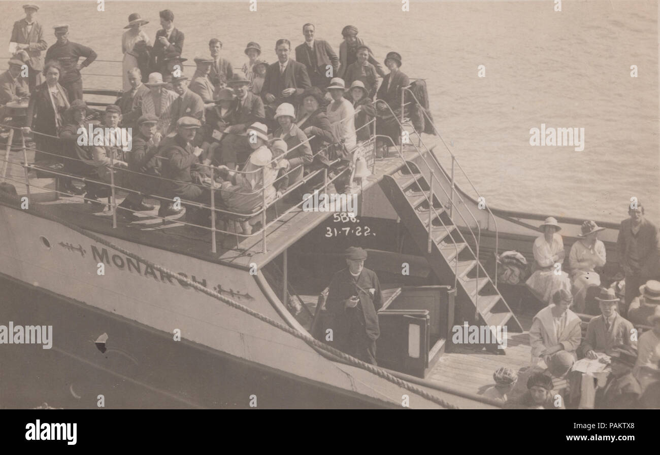 Vintage 1922 Photo d'un bateau de plaisance appelé monarque. Ce bateau a navigué jusqu'à l'île de Wight Banque D'Images