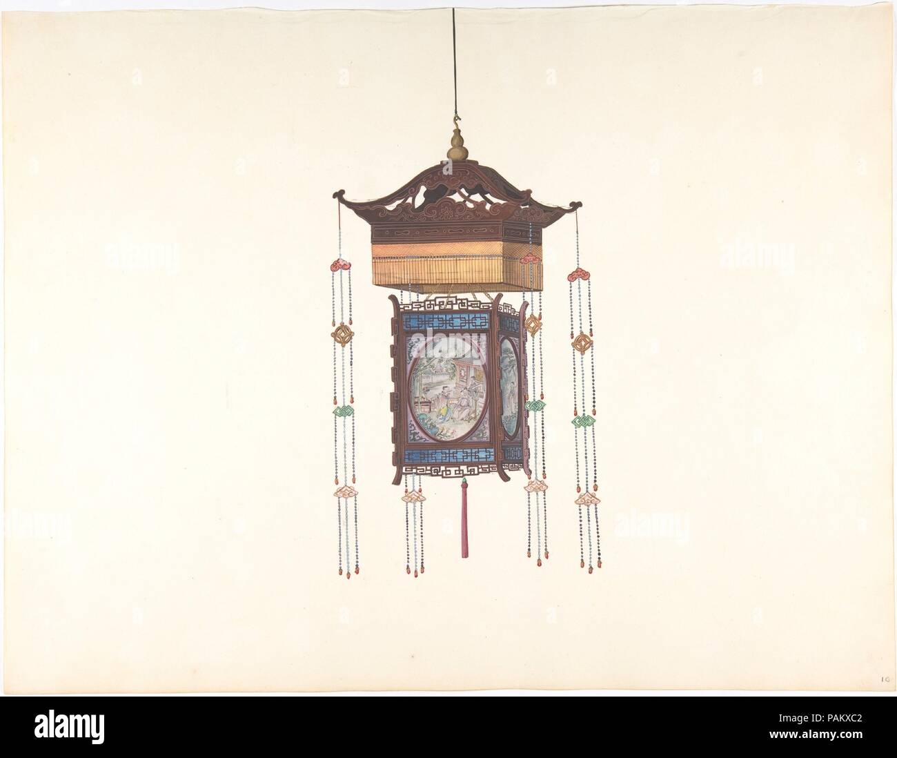 Lanterne suspendue. Artiste : chinois, Anonyme, 19e siècle. Dimensions : hors tout : 14 1/8 x 18 3/8 in. (35,9 x 46,7 cm). Date : du 19e siècle. Musée : Metropolitan Museum of Art, New York, USA. Banque D'Images