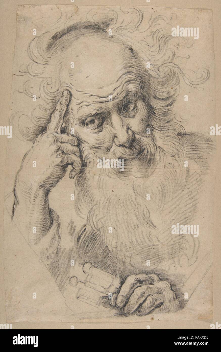 Saint Pierre. Artiste : Bernardo Strozzi (Italien, Gênes 1581-1644 Venise). Dimensions : 13 3/4 x 9 1/8 in. (35 x 23.2cm). Date : 1581-1644. Après l'entraînement avec Cesare Corte et sur le moment de sa vocation religieuse, Strozzi est entré l'atelier de Pietro Sorri (1556-1622), le peintre siennois résidant à Gênes de 1956 à 1598, qui a dirigé le goût de Strozzi loin de l'élégance un peu artificielles de Cambiaso est tard maniérisme vers un plus grand naturalisme. Le Metropolitan Museum 'Saint Pierre' probablement date plus tard encore, dans les années 1620, quand le goût pour l'art du nord de l'Europe a Banque D'Images