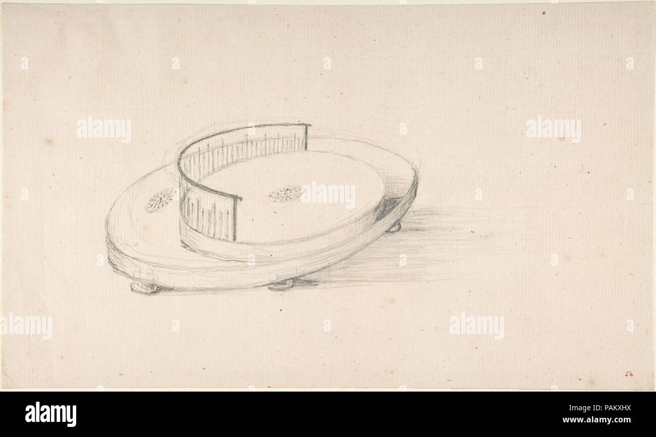 Conception d'un plat de service ovale avec plate-forme circulaire. Artiste : Anonymous, le français, 18e siècle. Dimensions : 8 1/8 x 13 3/4 in. (20,7 x 34,9 cm). Date : ca. 1770-90. Musée : Metropolitan Museum of Art, New York, USA. Banque D'Images