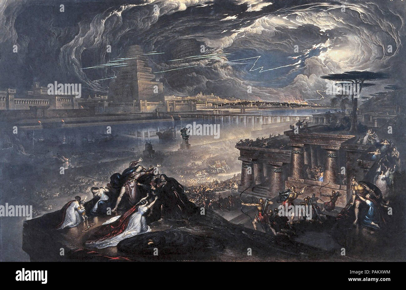 John Martin - la chute de Babylone, Cyrus le grand échec de l'Armée chaldéenne l Banque D'Images