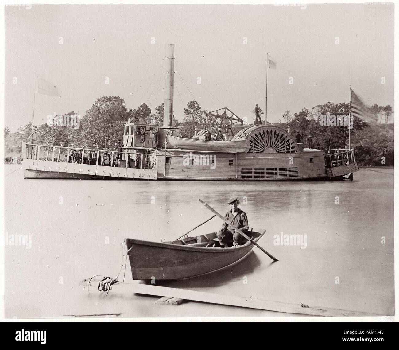 [É.-U. Gunboat]. Album Brady, p. 161. Artiste : Timothy H. O'Sullivan (Américain, né en Irlande, 1840-1882). Ancienne Attribution : autrefois attribués à Mathew B. Brady (Américain, né en Irlande, 1823 ?-1896) de New York. Date : 1861-1865. Musée : Metropolitan Museum of Art, New York, USA. Banque D'Images