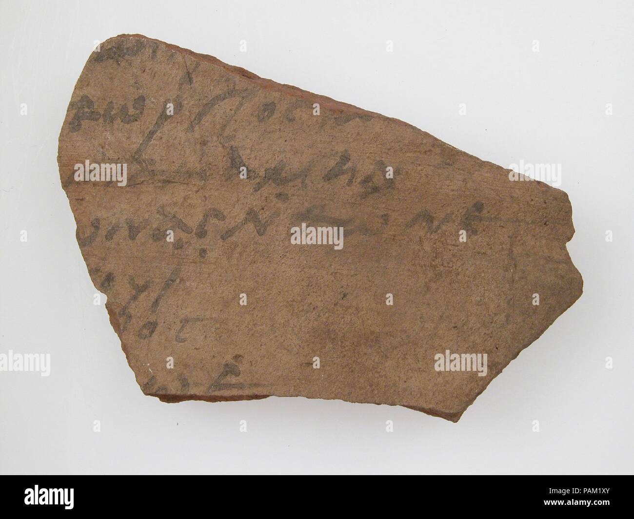Ostrakon. Culture : le copte. Dimensions : 4 7/8 x 2 5/16 in. (11 x 7,3 cm). Date : 7ème siècle. Musée : Metropolitan Museum of Art, New York, USA. Banque D'Images