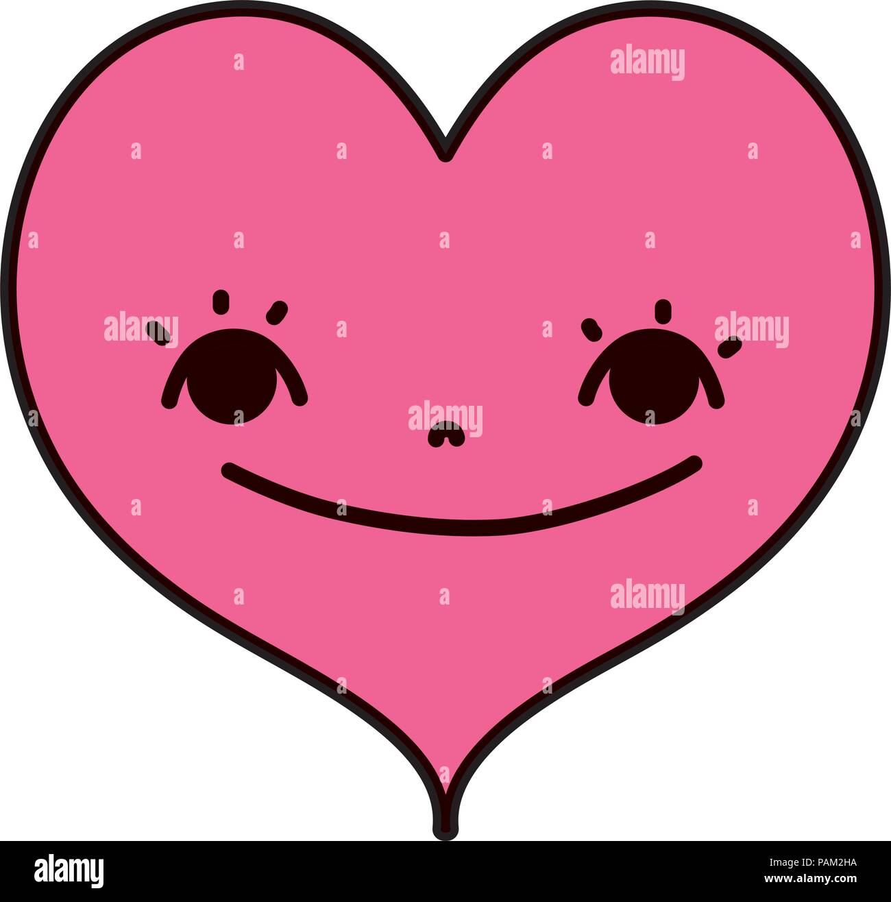 Sourire Kawaii Couleur Coeur Love Image Vectorielle Stock Alamy