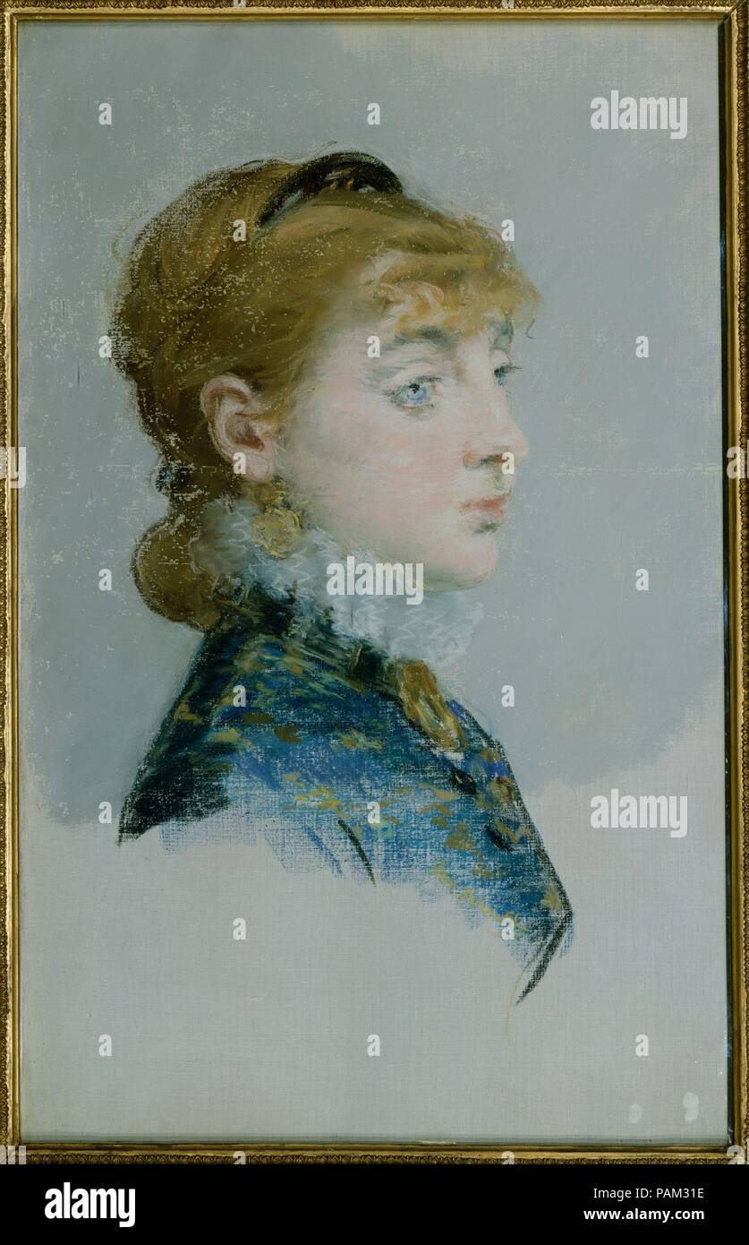 Mademoiselle Lucie Delabigne (1859-1910), appelé Valtesse de la Bigne. Artiste : Édouard Manet (français, Paris 1832-1883 Paris). Dimensions : 21 3/4 x 14 in. (55,2 x 35,6 cm). Date : 1879. Cet illustre pastel Lucie Delabigne, une courtisane parisienne à la mode qui a également fait l'objet de portraits par Jean-Louis Forain, Édouard Detaille, et d'autres artistes. Manet a peut-être rencontré par l'écrivain Émile Zola, qui d'après plusieurs passages de son livre  <i >Nana </i > sur des observations faites à la maison de Lucie. Le roman a été publié en 1880, un an seulement après que ce travail a été fait. Musée : Metropolitan Museum of Art, N Banque D'Images