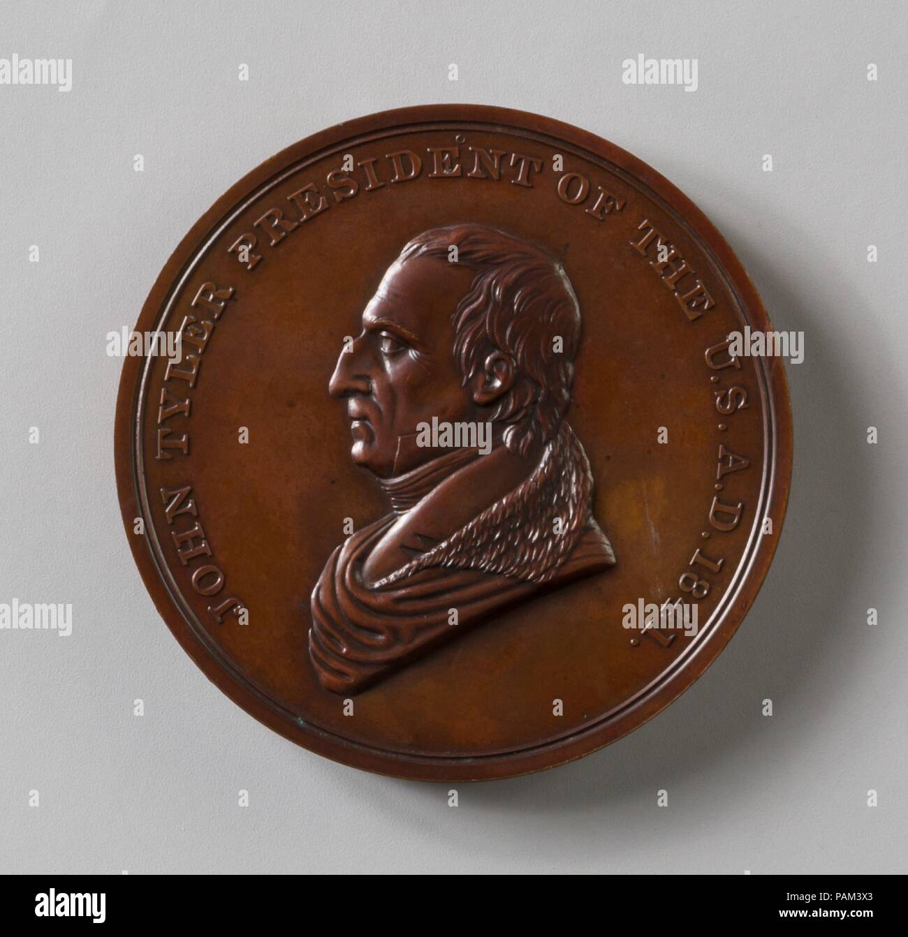 Médaille de John Tyler. Dimensions : diam. 2 1/2 in. (6,4 cm). Date : 1841. Musée : Metropolitan Museum of Art, New York, USA. Banque D'Images
