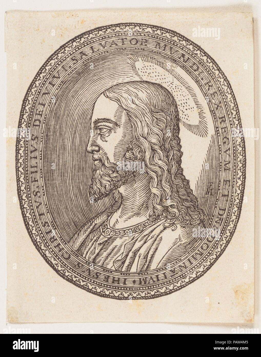 Profil gauche, le Christ. Artiste : Melchior Lorck (Danois, Flensburg 1526-après 1588 Hambourg ( ?)). Fiche technique : Dimensions : 3 5/8 x 2 15/16 in. (9,2 x 7,4 cm). Date : le 16ème siècle. Musée : Metropolitan Museum of Art, New York, USA. Banque D'Images