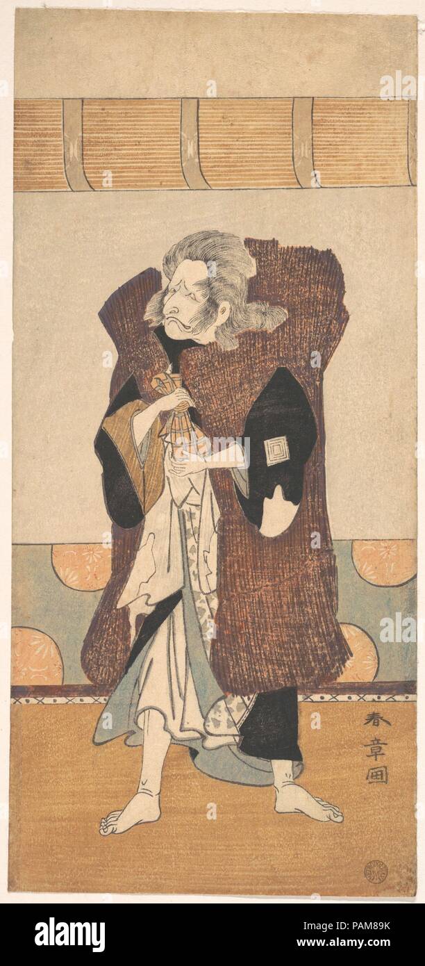 Le cinquième Ichikawa Danjuro comme un vieil homme avec de longs cheveux gris. Katsukawa Shunsho Artiste : (japonais, 1726-1792). Culture : le Japon. Dimensions : 12 5/8 x 5 7/8 in. (32,1 x 14,9 cm). Date : ca. 1773. Musée : Metropolitan Museum of Art, New York, USA. Banque D'Images