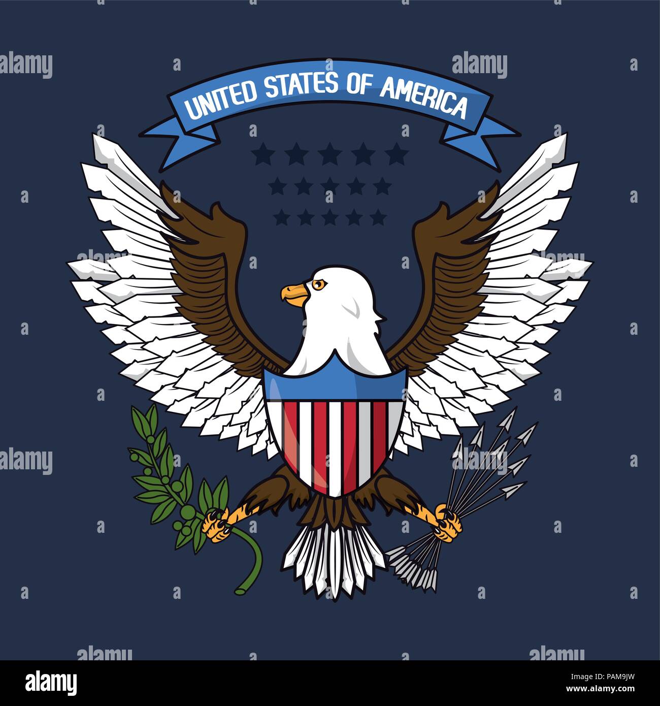 L'emblème des États-Unis d'Amérique Illustration de Vecteur