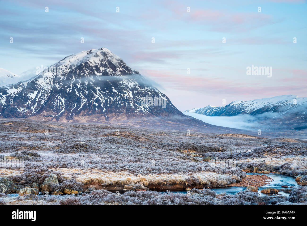 Le Buachaille Etive Mor à Glen Etive, Argyll, Highlands, Ecosse, Royaume-Uni, Europe. Banque D'Images