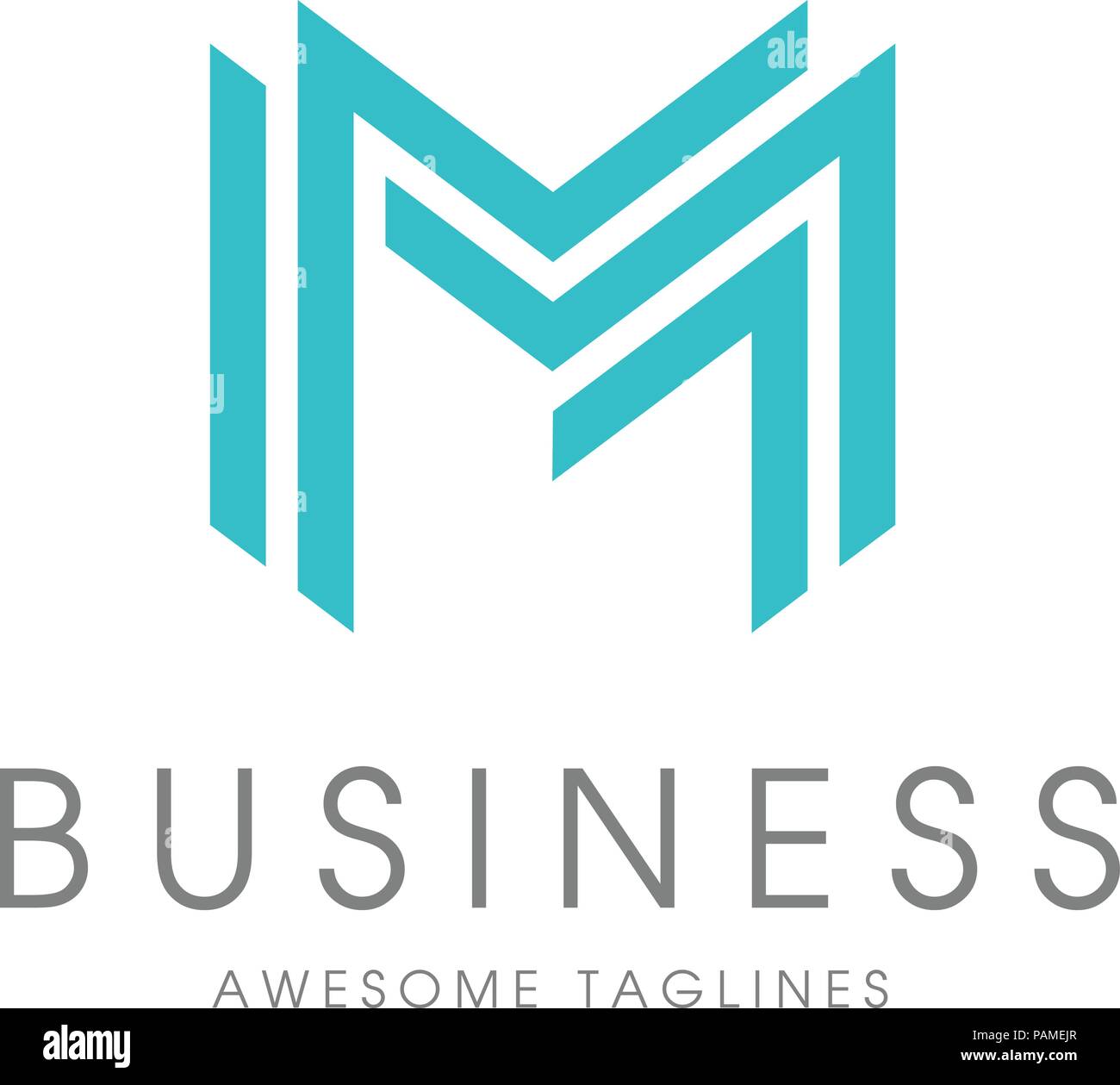 Creative lettre M Lettre M logo, conception de logo d'entreprise Résumé modèle. Illustration de Vecteur