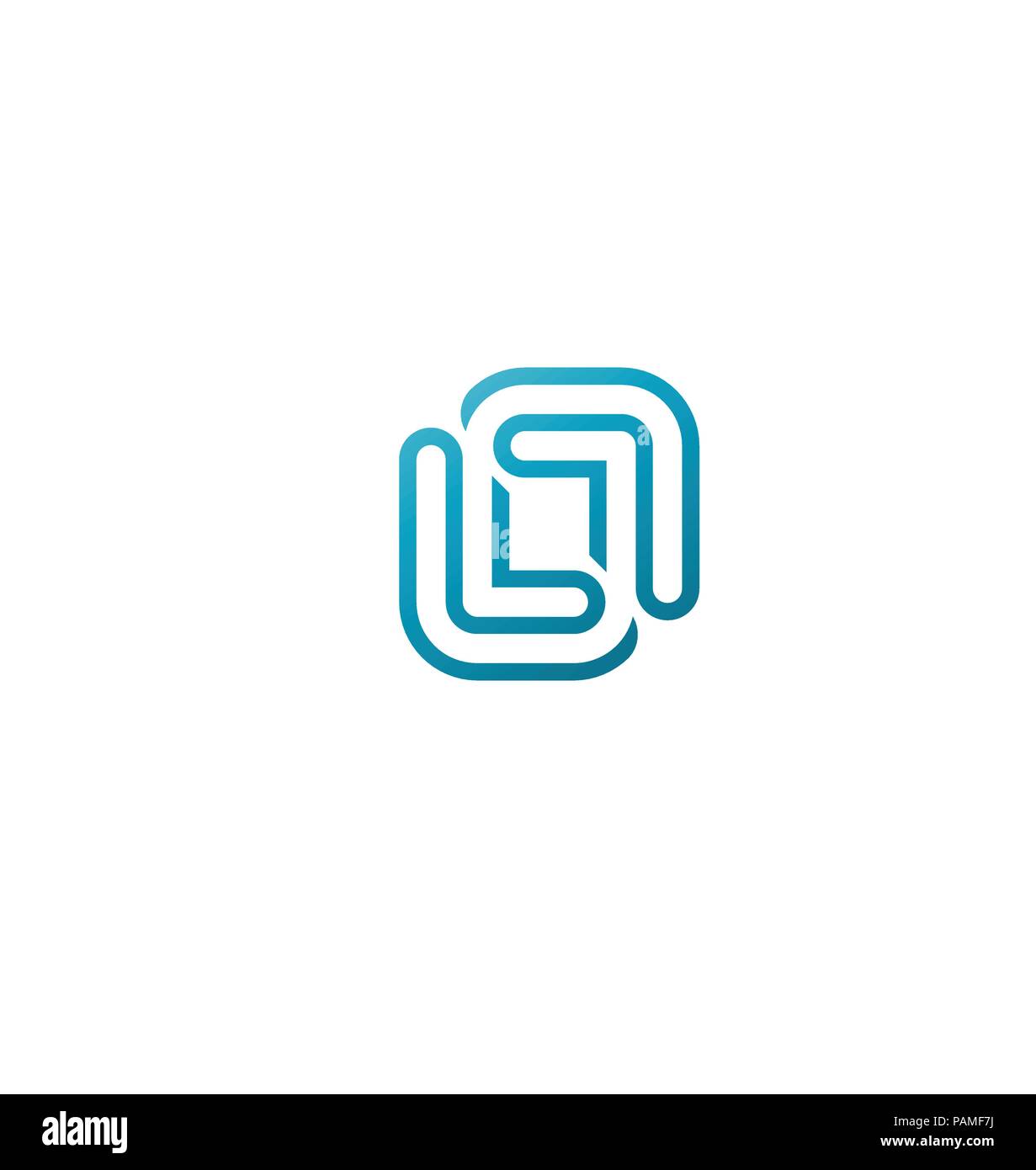 Abstract logo, l'identité de l'élément de conception, de l'industrie, de la finance, banque mondiale, groupe carré idée logotype, intégrer la technologie réseau, interagir Illustration de Vecteur