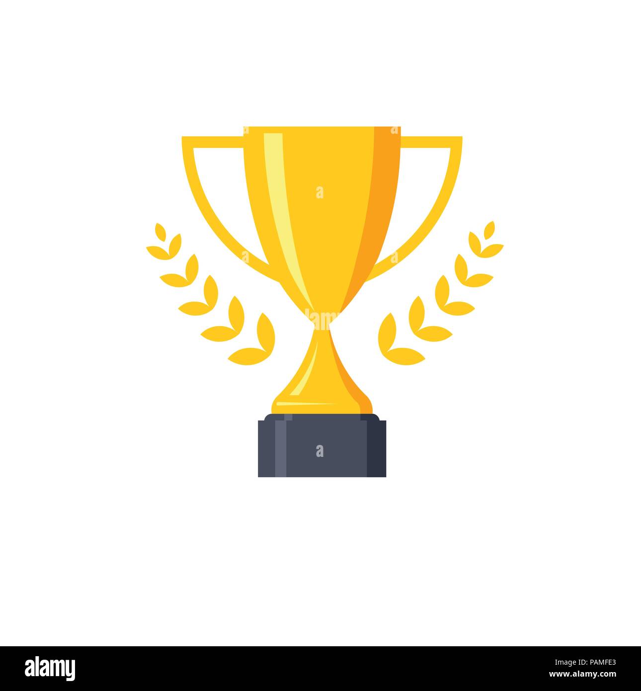 Meilleur champion trophée coupe du vecteur icône plate. Vainqueur de la