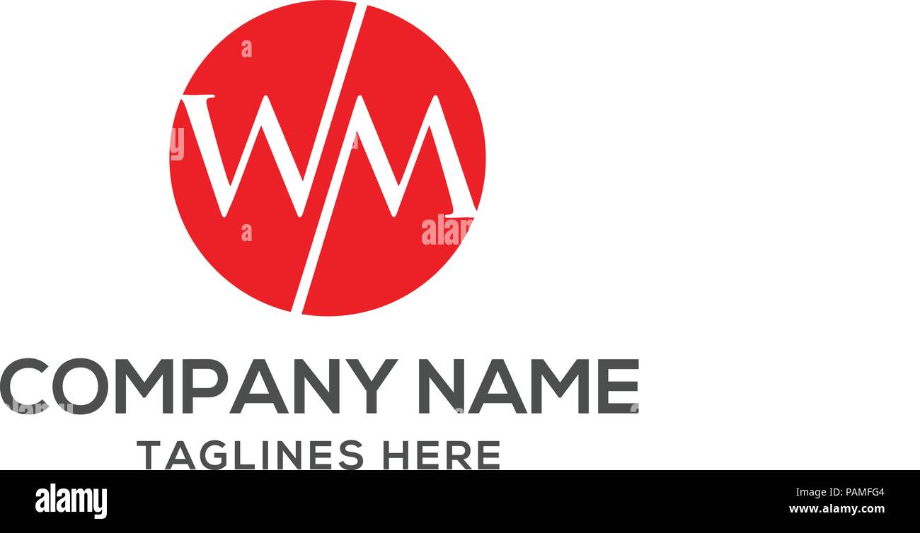 Lettre WM logo design illustration vecteur W, modèle de lettre, lettre M logo vector et vector logo w, Lettre de création logo lettre WM Illustration de Vecteur