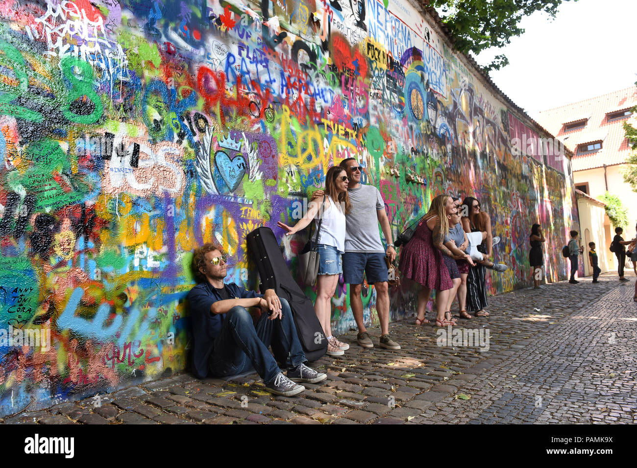 Le mur John Lennon à Prague République Tchèque 2018 Banque D'Images