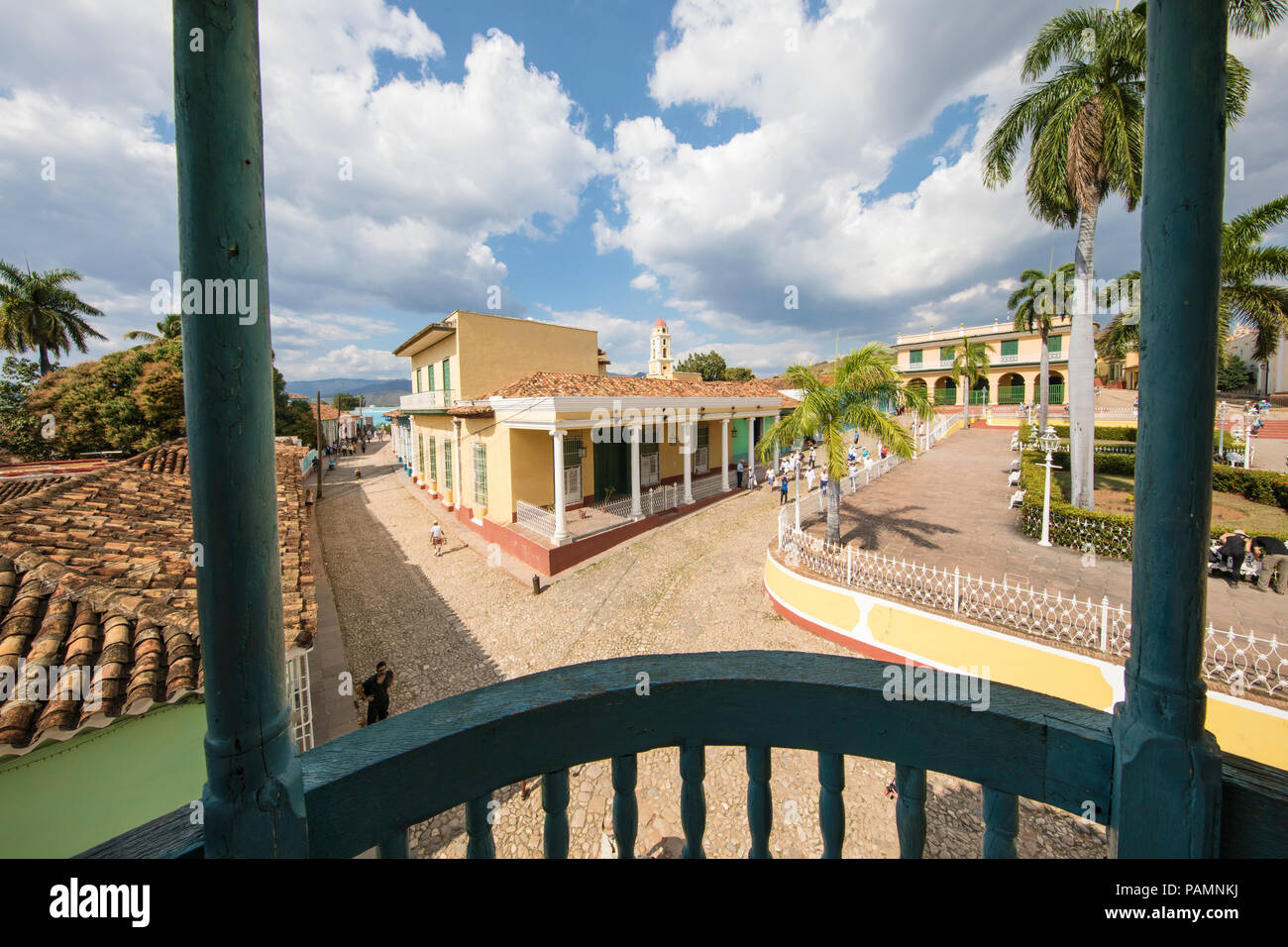 Une vue de la Plaza Mayor dans le site du patrimoine mondial de l'Unesco ville de Trinidad, Cuba. Banque D'Images