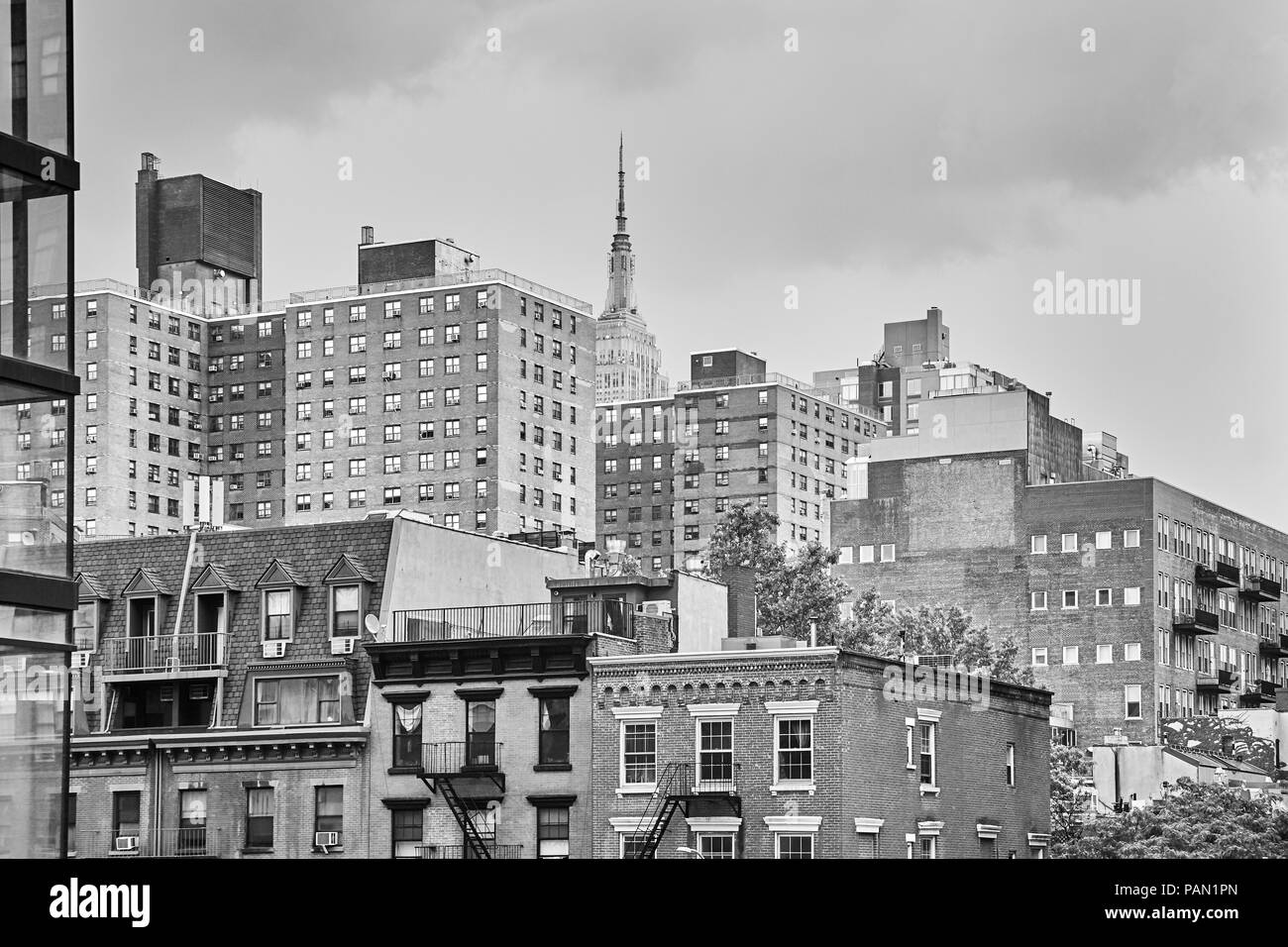 Vue de la ville de New York à partir de la ligne haute Park, USA. Banque D'Images