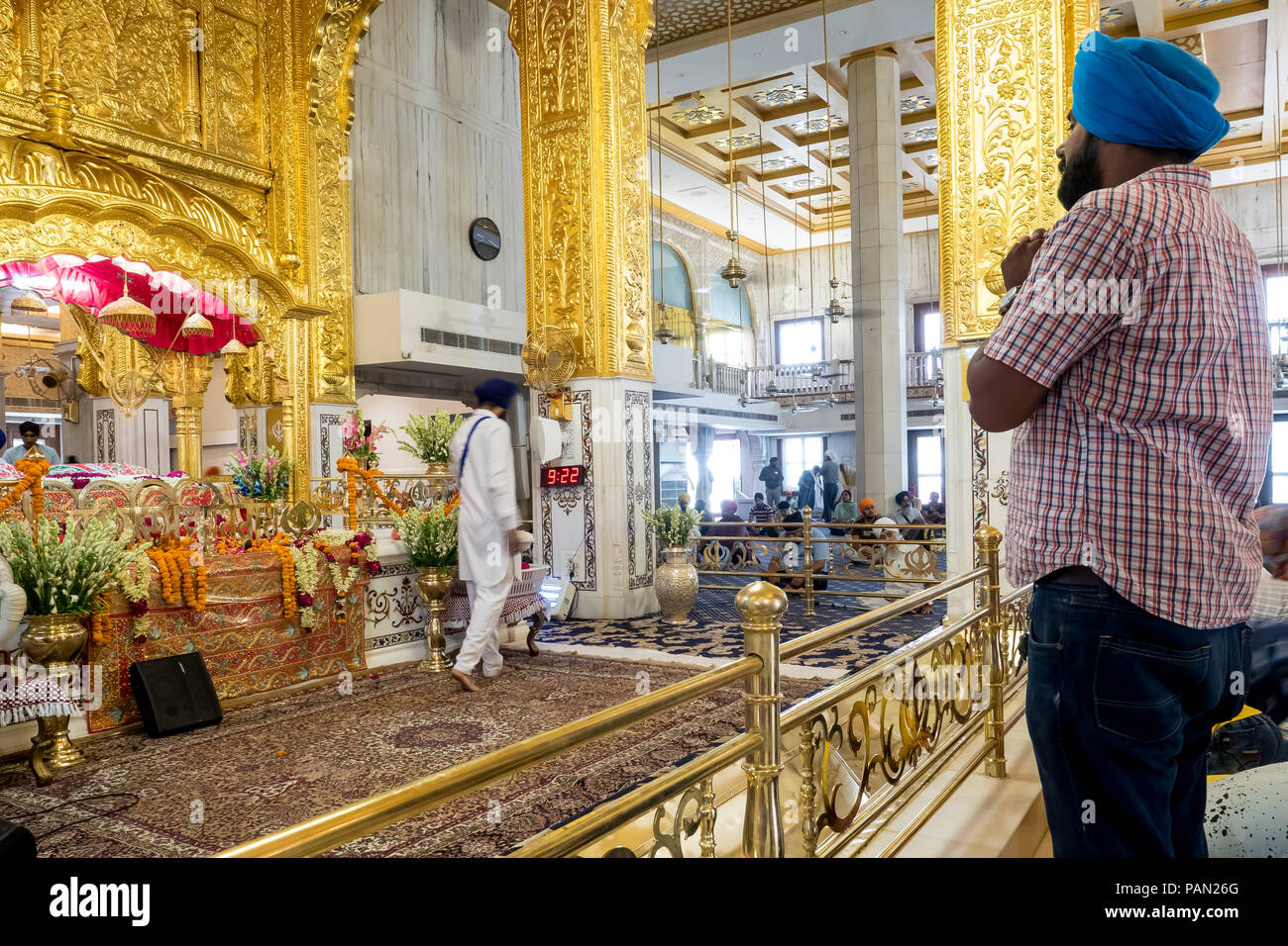 Temple d'or à Delhi , Inde Temple Sikh, Juin 2018 Banque D'Images