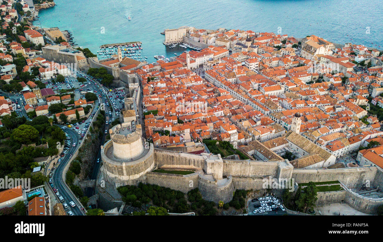 Tour Minčeta, vieille ville de Dubrovnik, Croatie Banque D'Images