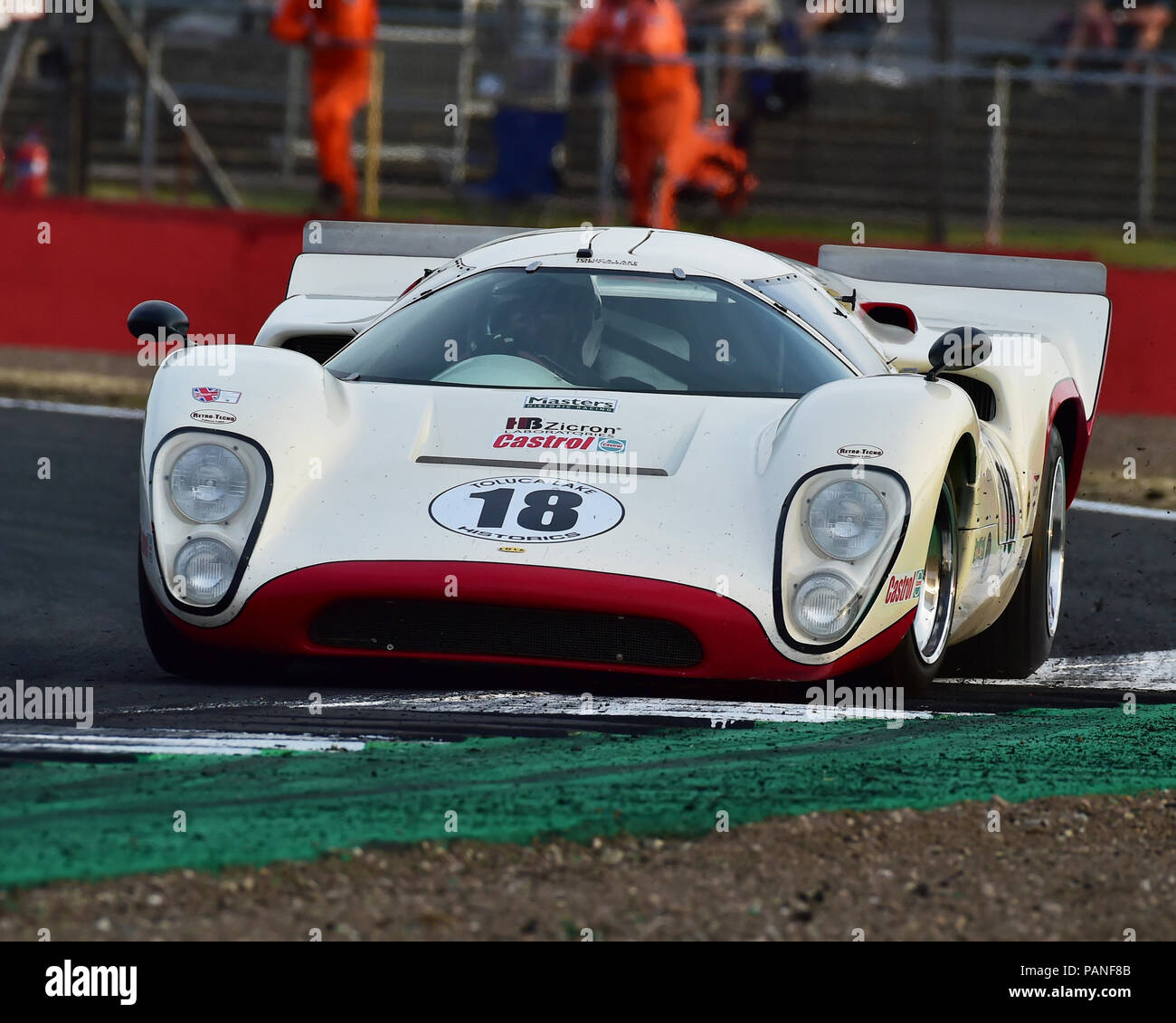 Jamie Brashaw, Mark Dwyer, Lola T70 MK3B, Yokohama, Trophée Historique Maîtres FIA des voitures de sport, Daytona au crépuscule, le Silverstone Classic, juillet 2018, Silverst Banque D'Images