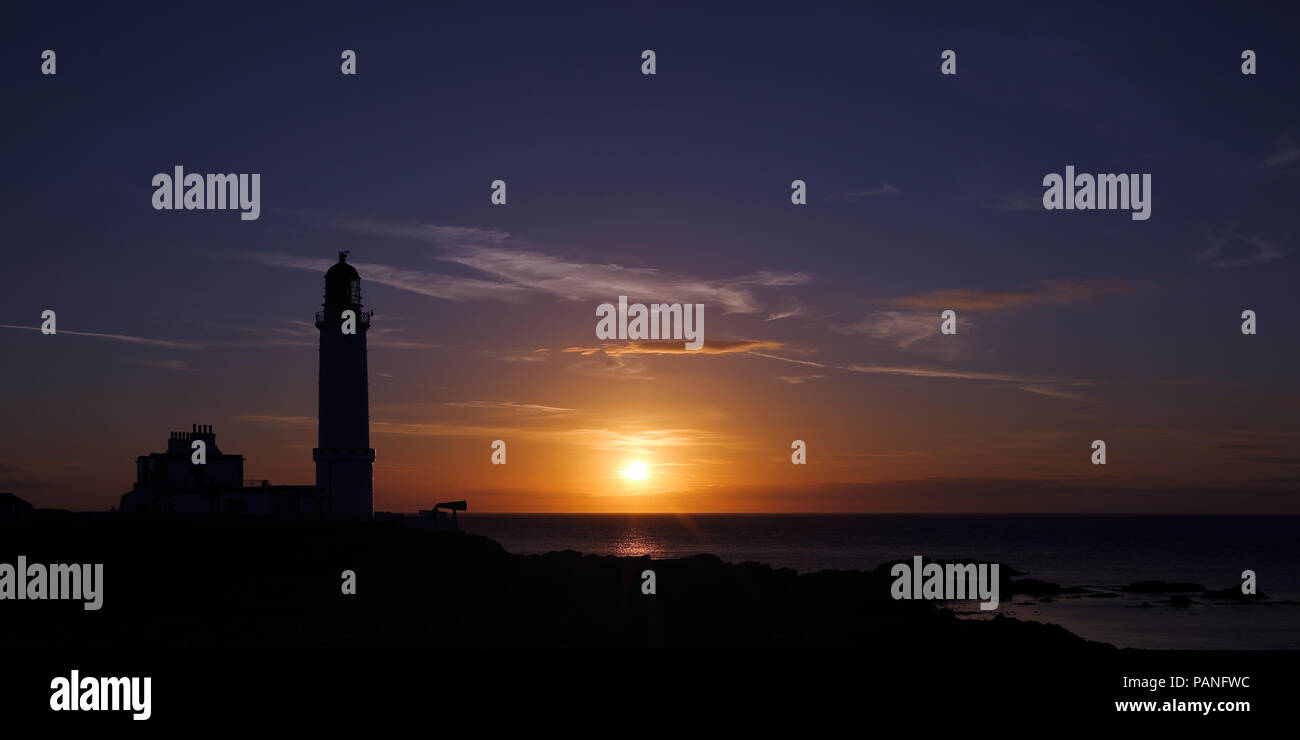 Corsewall Lighthouse au coucher du soleil Banque D'Images