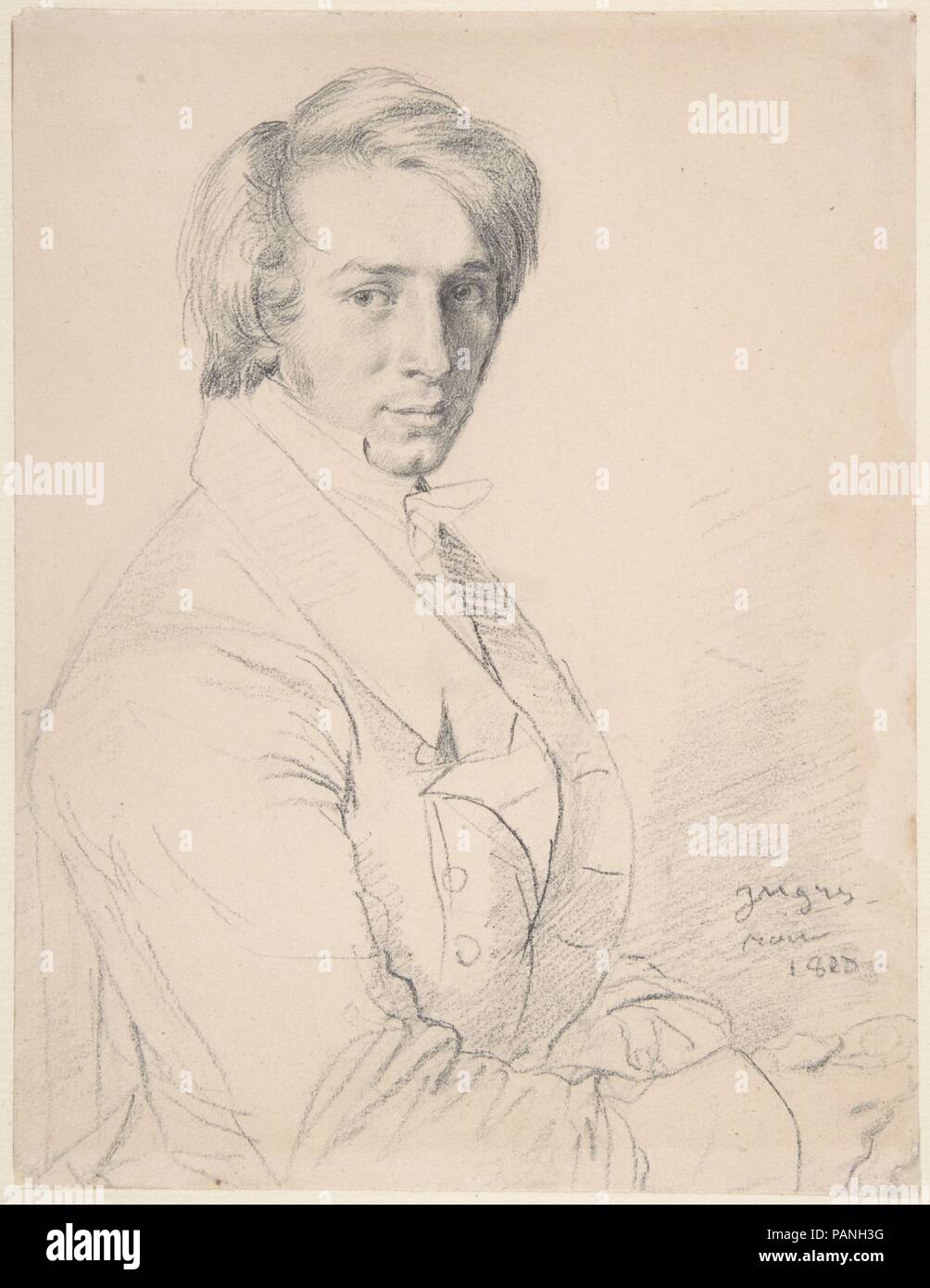 Ursin-Jules Vatinelle (1798-1881). Artiste : Jean Auguste Dominique Ingres (Français, Montauban 1780-1867 Paris). Dimensions : 7 1/2 x 5 3/16 in. (18,3 x 14 cm). Date : 1820. Musée : Metropolitan Museum of Art, New York, USA. Banque D'Images