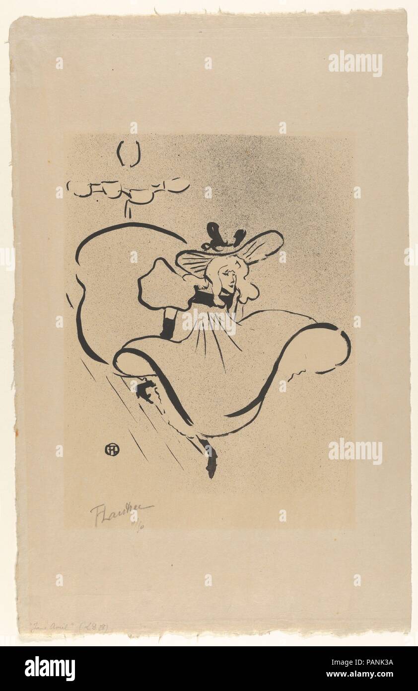 Jane Avril (de : Le Café Concert). Artiste : Henri de Toulouse-Lautrec (Français, Albi 1864-1901 Saint-André-du-Bois). Dimensions : Image : 10 1/2 x 8 7/16 in. (26,6 × 21,5 cm) feuille : 18 in. × 11 7/16 po. (45,7 × 29 cm). Imprimante : Edward Ancourt (Français, 19e siècle). Editeur : l'Estampe Originale. Series/portefeuille : le café concert. Date : 1893. Musée : Metropolitan Museum of Art, New York, USA. Banque D'Images