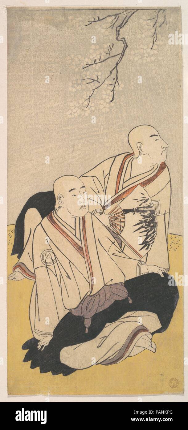 La troisième Sawamura Sojuro & la seconde que Ichikawa Monnosuke des moines bouddhistes. Katsukawa Shunsho Artiste : (japonais, 1726-1792). Culture : le Japon. Dimensions : 12 5/8 x 5 3/4 in. (32,1 x 14,6 cm). Date : 1791. Musée : Metropolitan Museum of Art, New York, USA. Banque D'Images