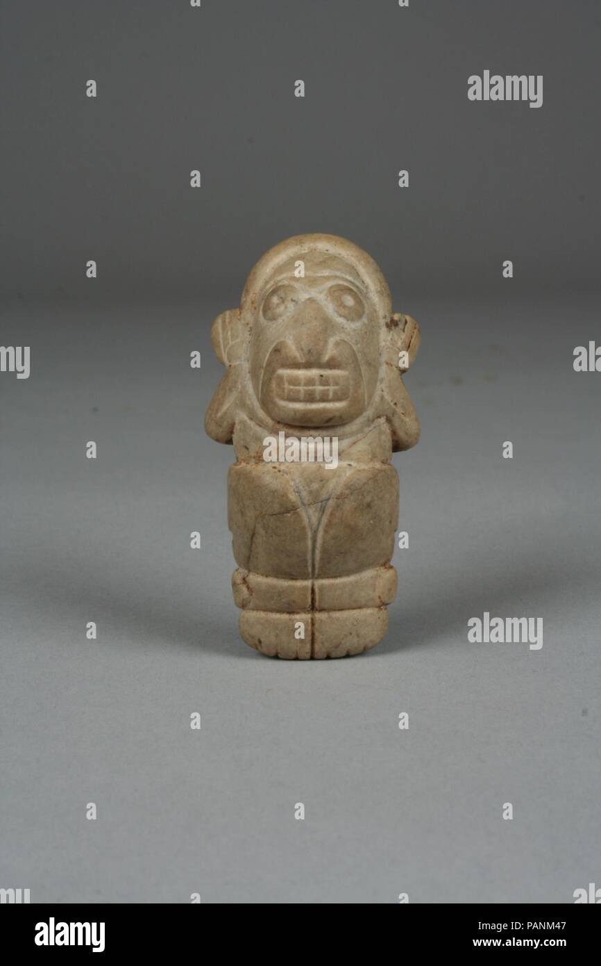 Figure amulette. Culture : Taino. Dimensions : H. 2 1/16 x 1 3/4 x D. W. dans. (5,2 x 2,5 x 1,9 cm). Date : 13e et 15e siècle. Musée : Metropolitan Museum of Art, New York, USA. Banque D'Images