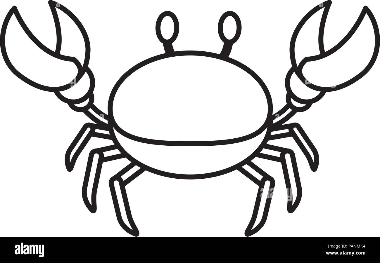Des animaux tropicaux crabe mignon ligne de mer Illustration de Vecteur
