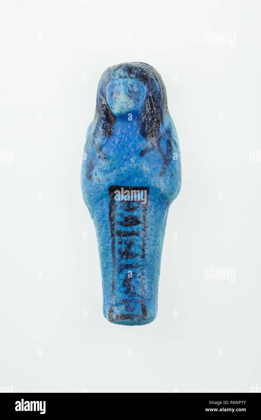 Shabti travailleur de Nany. Dimensions : H. ×8,7 W. 3,3 × D. 2 cm (3 5/16 1 7/16 × × 13/16 in.). Dynastie DYNASTIE : 21. Règne : règne de Psusennes I. Date : ca. C.-B. 1050. Voir 30.3.28.1a, b. Musée : Metropolitan Museum of Art, New York, USA. Banque D'Images