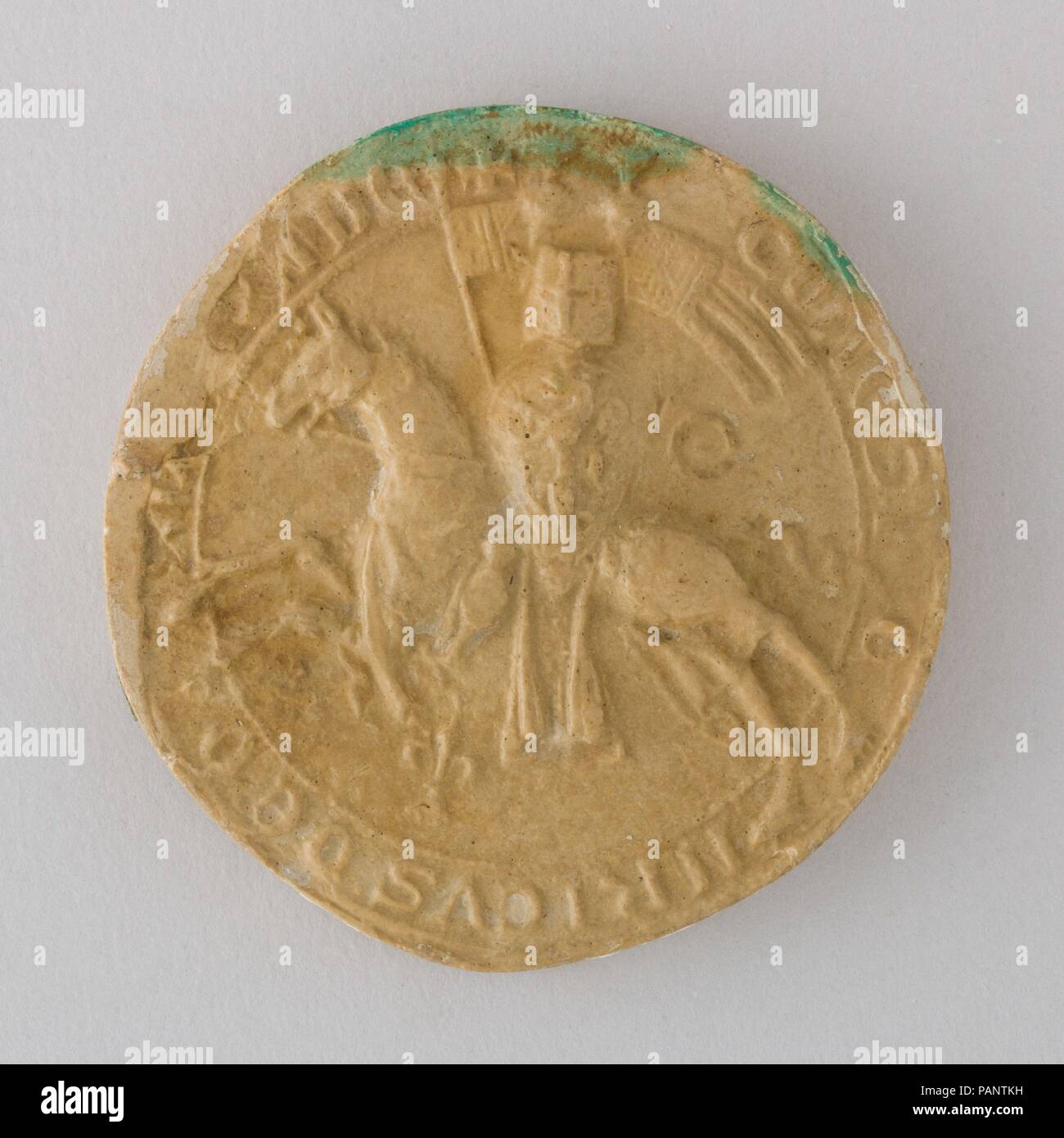 Reproduction du sceau d'Heinrich Graf von Orlamünde, 1327. Culture : l'allemand. Dimensions : H. 3 1/16 in. (7,8 cm) ; W. 2 15/16 in. (7,5 cm), épaisseur 7/16 po. (1,1 cm) ; WT. 1.3 oz. (36,9 g). Date : fin du xixe ou début du xxe siècle. Musée : Metropolitan Museum of Art, New York, USA. Banque D'Images