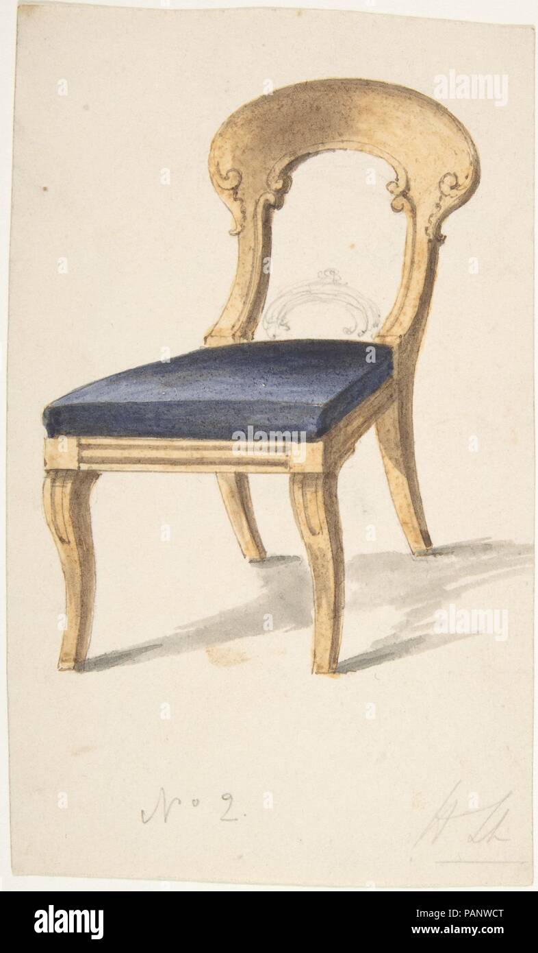 Conception d'un président. Artiste : attribuée à Gillows (britannique, 19e siècle). Fiche technique : Dimensions : 6 x 3 5/16 13/16 in. (16,1 x 9,7 cm). Date : début du 19ème siècle. Musée : Metropolitan Museum of Art, New York, USA. Banque D'Images