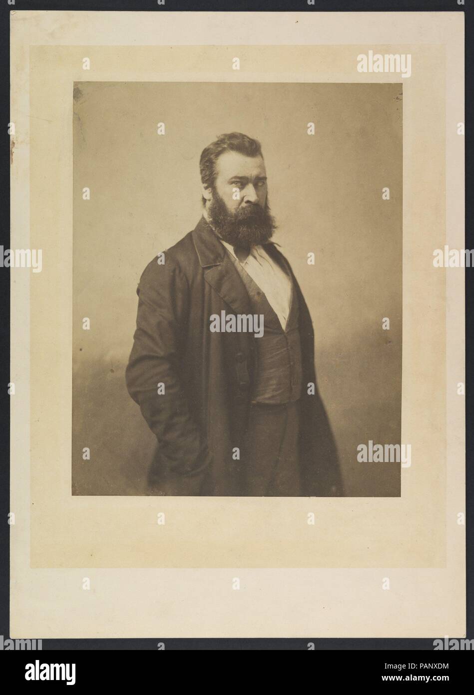 Jean-françois Millet. Artiste : Nadar (français, Paris 1820-1910 Paris). Dimensions : Support : 15 7/8 po. × 11 5/8 in. (40,4 × 29,5 cm) libre : 10 × 9/16 8 3/8 in. (26,8 × 21,3 cm). Date : 1856-58. Musée : Metropolitan Museum of Art, New York, USA. Banque D'Images