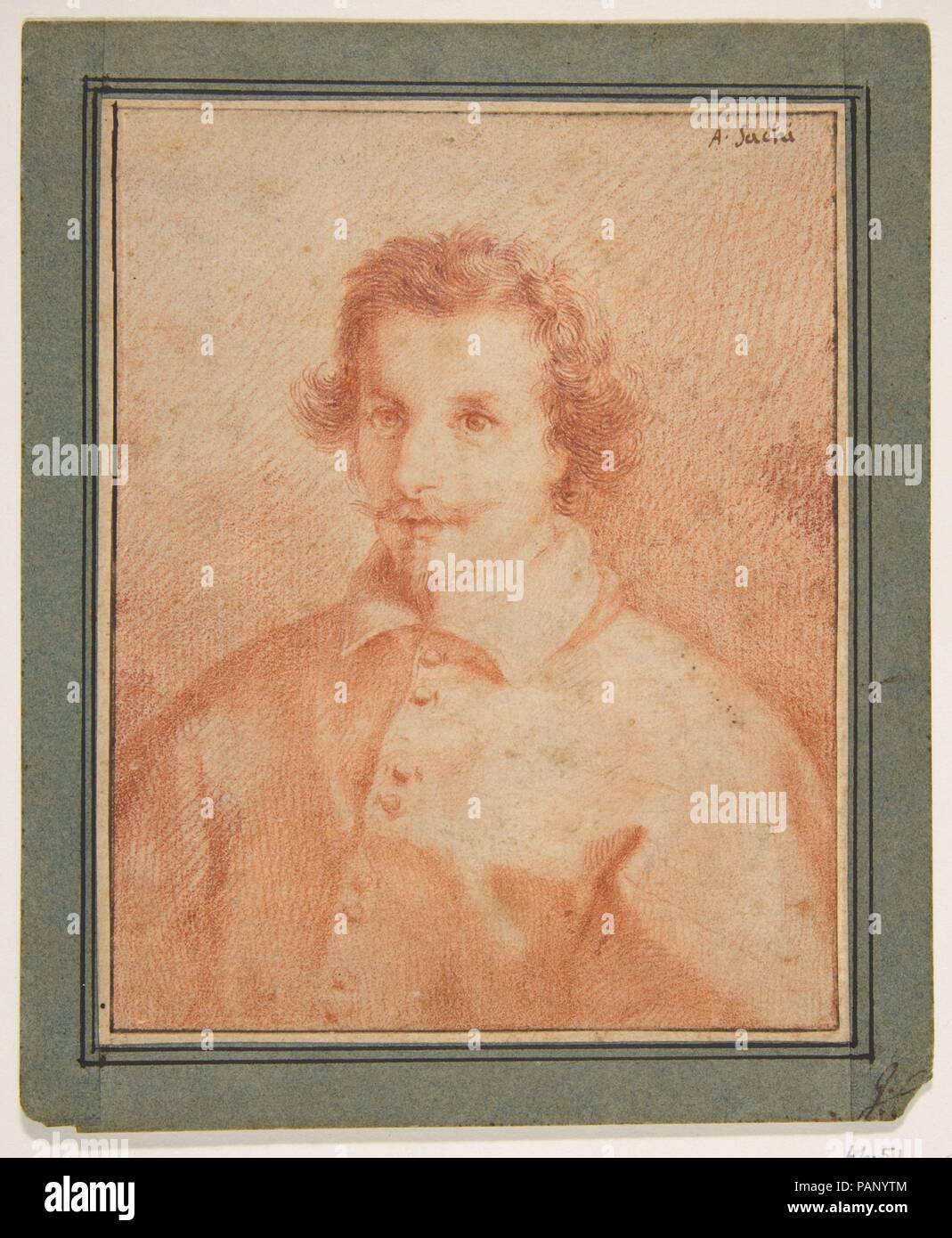 Portrait du Cardinal Antonio Barberini le plus jeune. Artiste : Attribuée à Andrea Sacchi (Italien, Rome ( ?) ca. Rome 1599-1661). Dimensions : 5 x 4 1/16 in. (12.9 x 10.2cm). Date : 1599-1661. Musée : Metropolitan Museum of Art, New York, USA. Banque D'Images