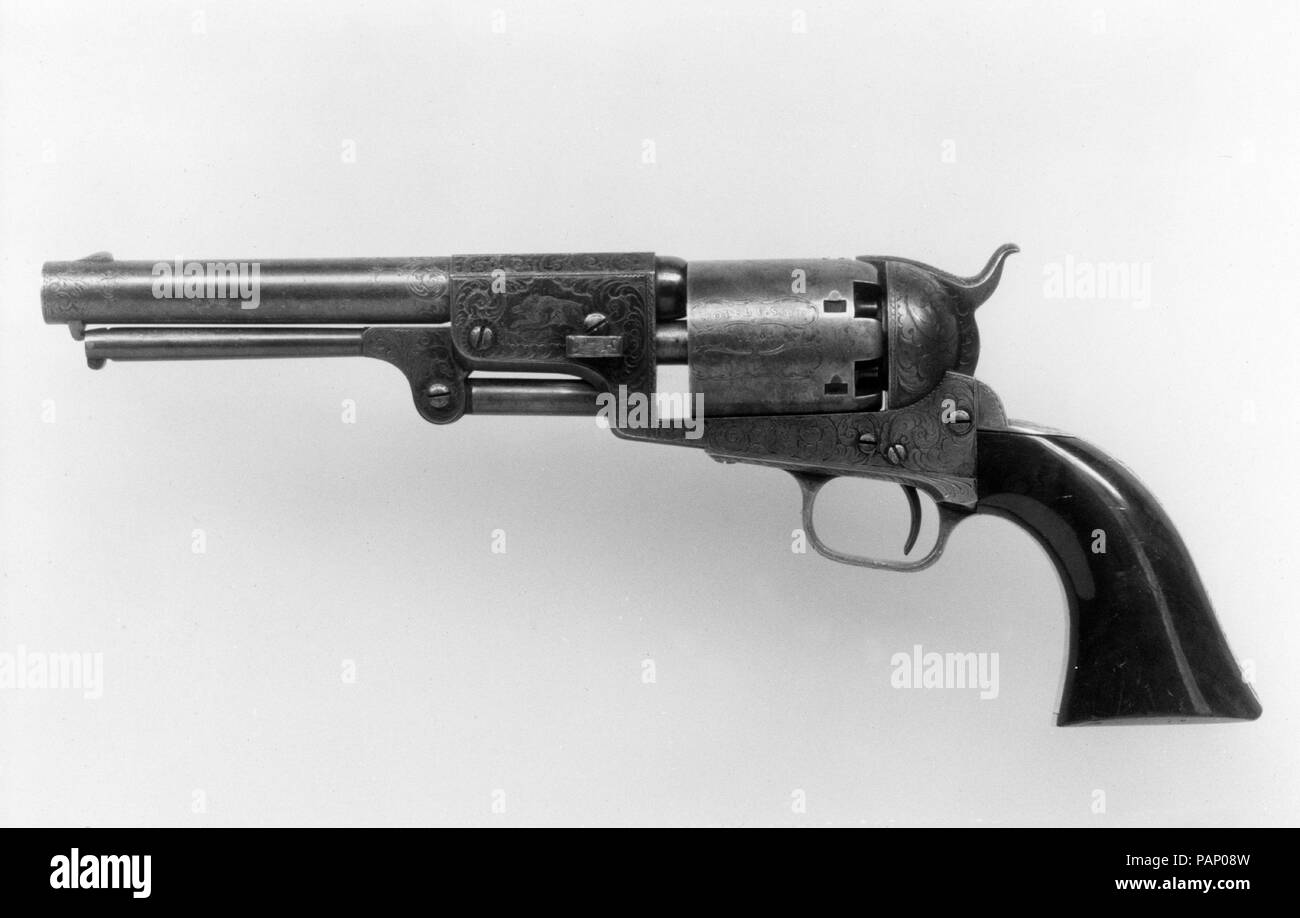 Colt Dragoon Revolver à percussion, troisième modèle, n° de série 12403. Culture : American, Hartford, Connecticut. Dimensions : L. 14 in. (35,56 cm) ; L. de baril 7 1/2 in. (19,05 cm) ; Cal. .44 dans. (11 mm). Fabricant : Samuel Colt (American, Hartford, Connecticut 1814-1862). Date : 1852. Musée : Metropolitan Museum of Art, New York, USA. Banque D'Images