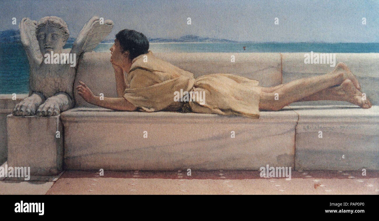 Un conseiller, silencieux par Lawrence Alma-Tadema. Banque D'Images