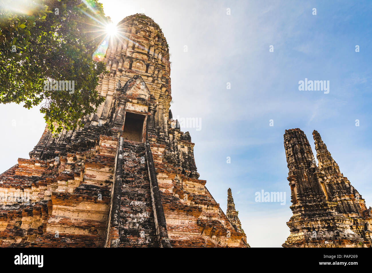 La Thaïlande, Wat Chaiwatthanaram, ruines d'Ayutthaya Temple dans la ville historique d'Ayutthaya Banque D'Images